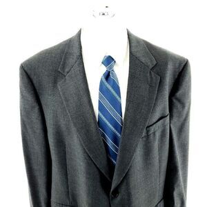 Loro Piana Daniel Cremieux Wool 2 Button Blazer 46L Gray Plaid Blazer